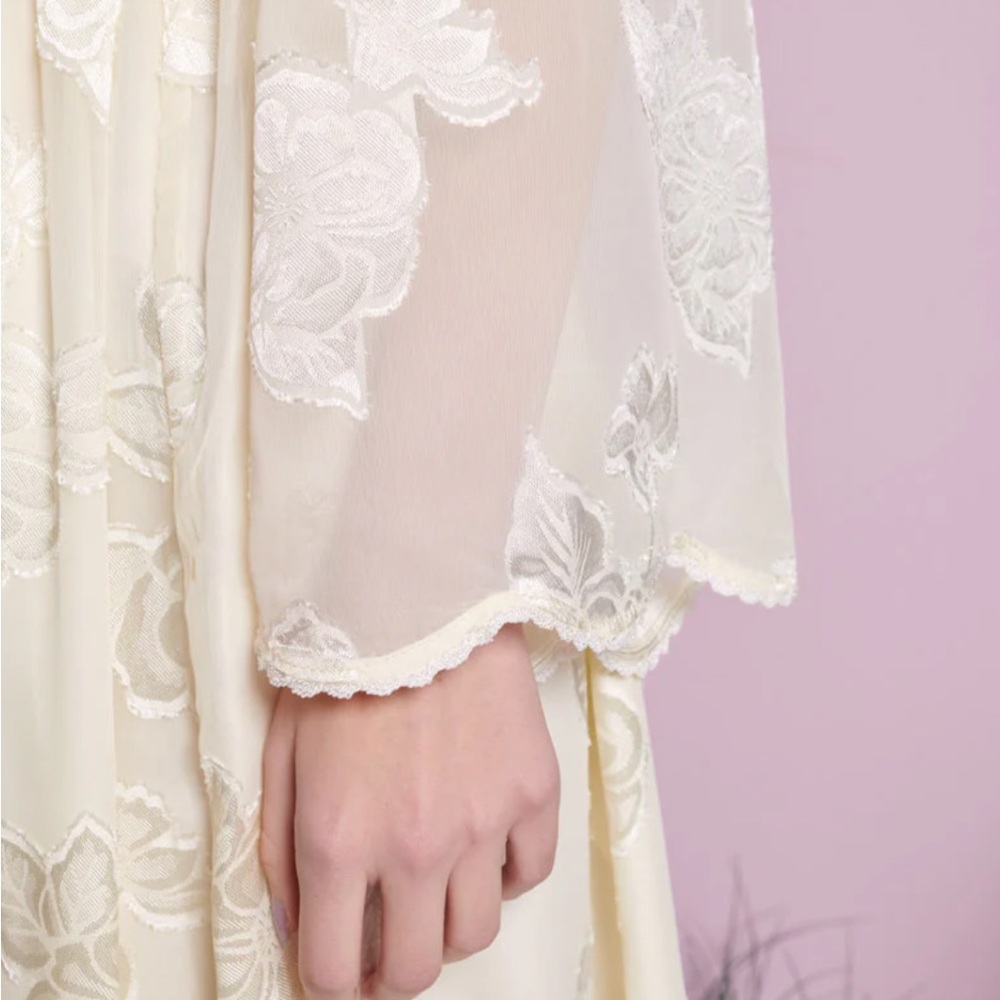 Sister Jane Dandelion Midi Dress - Elegant Cream Floral Women's Skirt - Picture 4 of 6